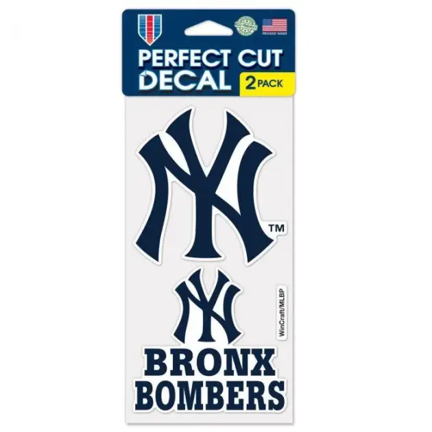 NEW YORK YANKEES SLOGAN PERFECT CUT DECAL SET OF TWO