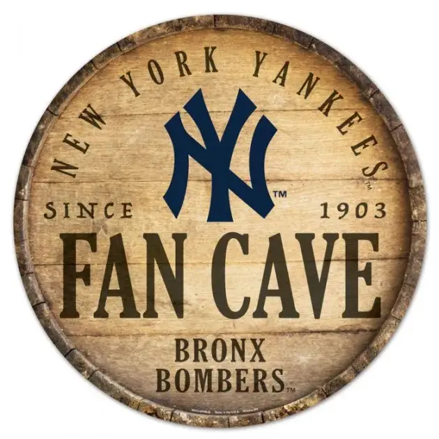 NEW YORK YANKEES WOOD SIGN 14" RND