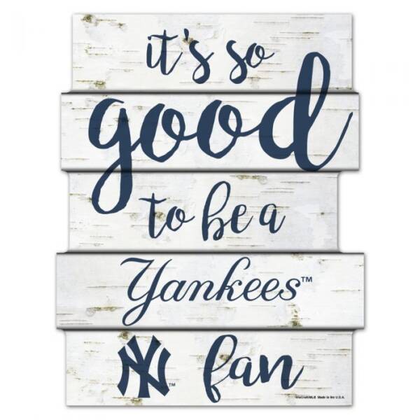 NEW YORK YANKEES BIRCH WOOD SIGN 11"X14"