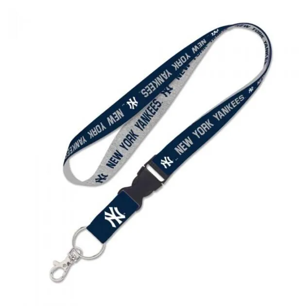 NEW YORK YANKEES HEATHER LANYARD W/DETACHABLE BUCKLE  1'' X 24''