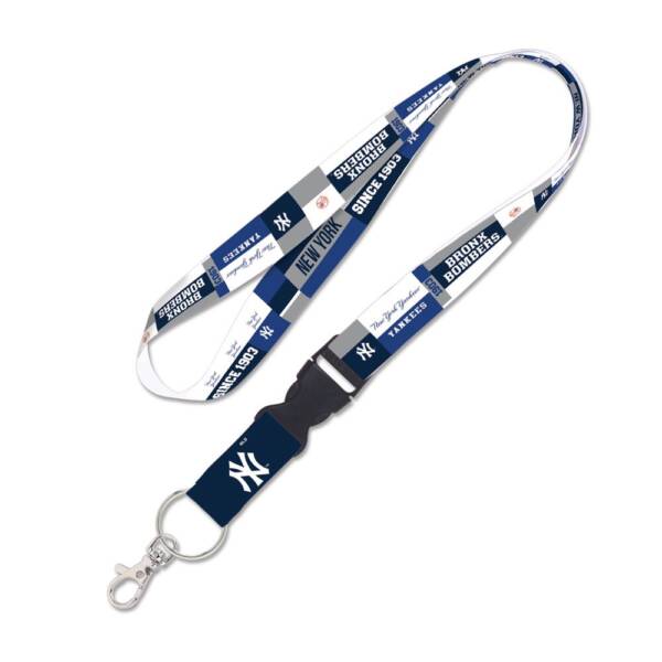 NEW YORK YANKEES COLOR BLOCK LANYARD W/DETACHABLE BUCKLE 1" X 24''