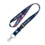 NY YANKEES LAND OF THE FREE LANYARD W/DETACHABLE BUCKLE  1" X 24''