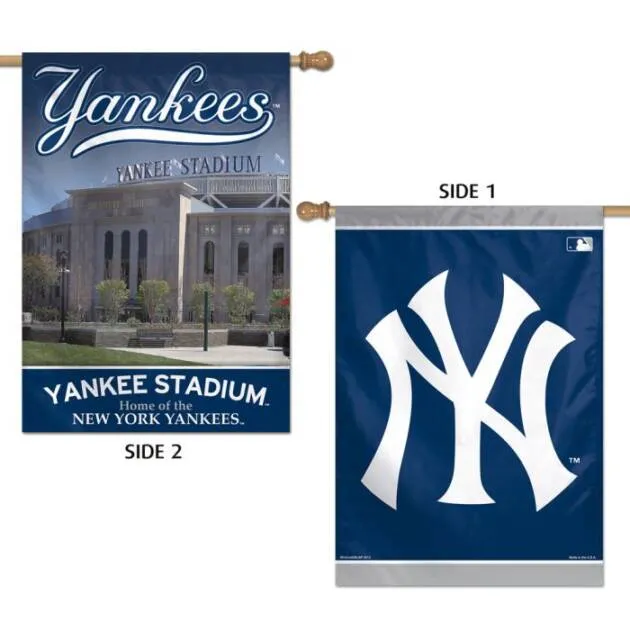 NEW YORK YANKEES VERTICAL FLAG 2 SIDED 28" X 40"