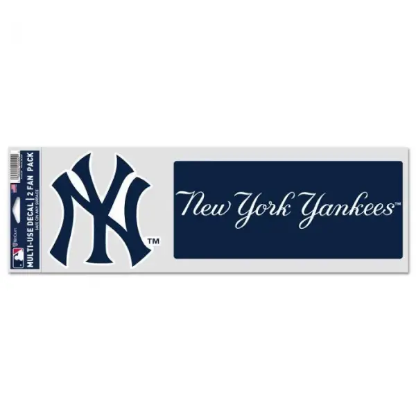 NEW YORK YANKEES 2 FAN DECALS 3.75" X 12"