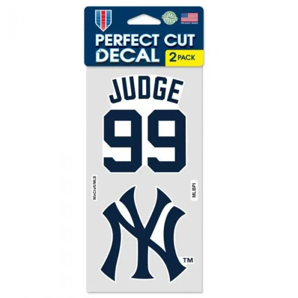 NY YANKEES PERFECT CUT DECAL SET OF TWO AARON JUDGE