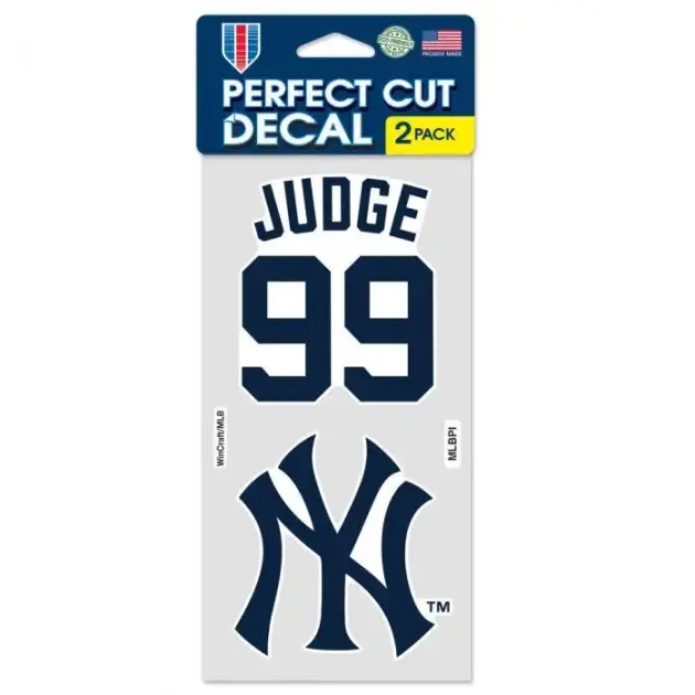 NY YANKEES PERFECT CUT DECAL SET OF TWO AARON JUDGE