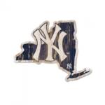 NEW YORK YANKEES STATE SHAPE hardboard wood sign 11" x 17"X 1/4" thick