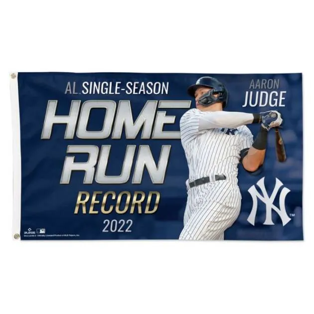NEW YORK YANKEES A JUDGE HOMERUN RECORD FLAG - DELUXE 3' X 5'