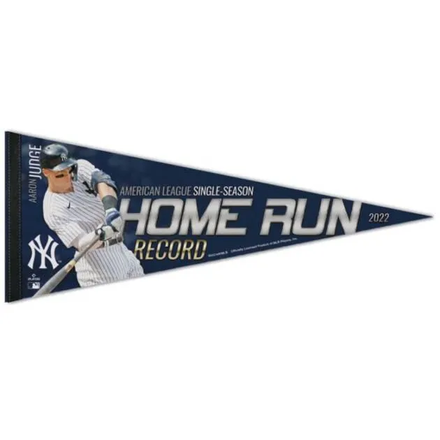 NY YANKEES AARON JUDGE HOMERUN RECORD PREMIUM PENNANT