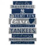 NEW YORK YANKEES WOOD SIGN 11" X 17" 1/4" THICK