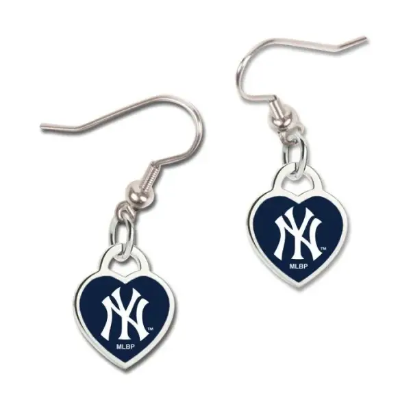 NEW YORK YANKEES EARRINGS W/3D HEART