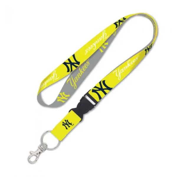 NEW YORK YANKEES NEON LANYARD W/DETACHABLE BUCKLE 1'' X 24''