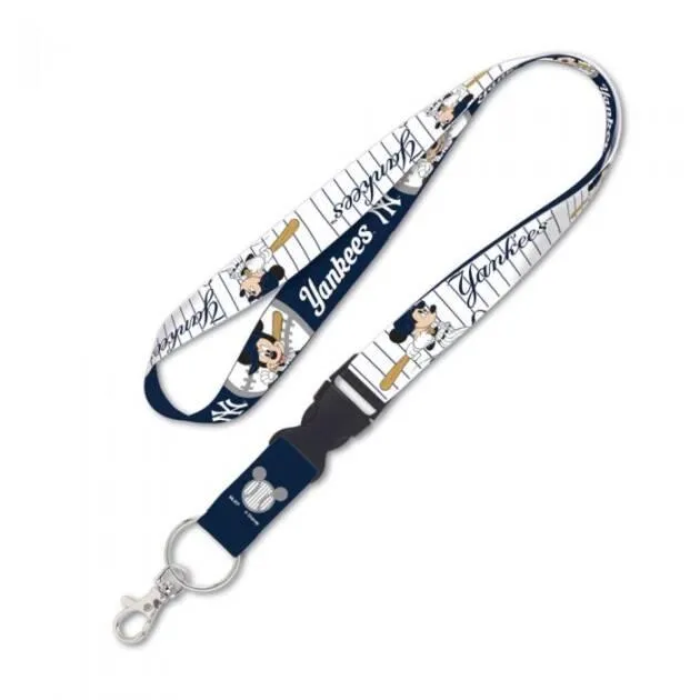 NEW YORK YANKEES / DISNEY MICKEY LANYARD W/DETACHABLE BUCKLE 1" X 24''