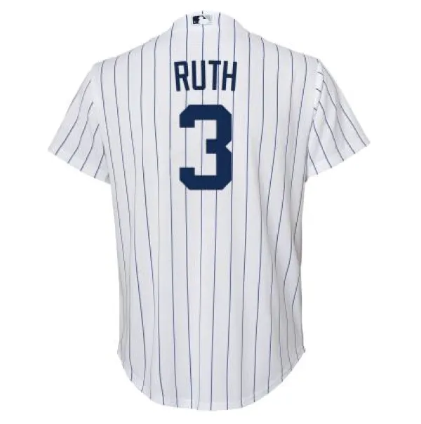 NY YANKEES NIKE B RUTH #3  HOME TWILL PLAYER FINISHED Jerseys YOUTH - Image 3