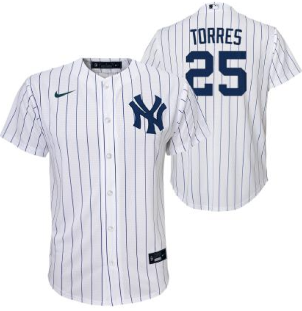 NEW YORK YANKEES G TORRES #25   HOME TWILL PLAYER FINISHED JER YOUTH