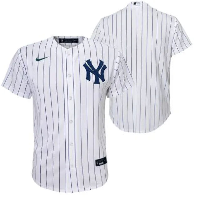 NEW YORK YANKEES  NIKE HOME/WHT REPLICA PLAIN JERSEYY  FINISH YOUTH