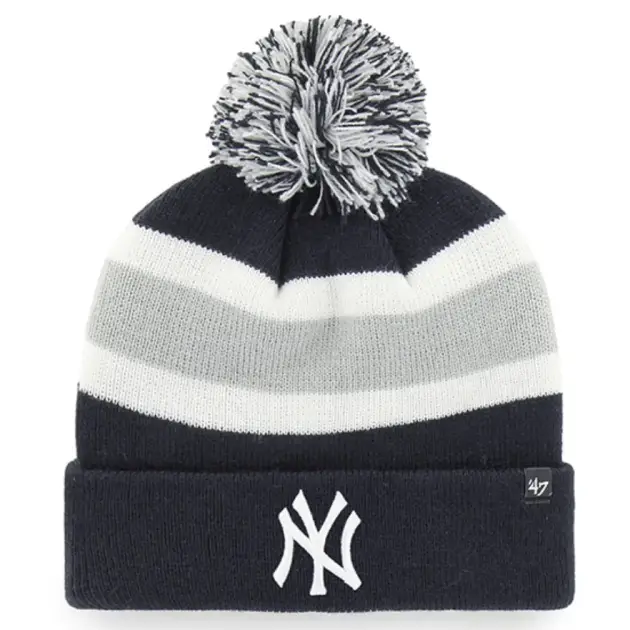 NEW YORK YANKEES NAVY BREAKAWAY CUFF KNIT KNIT CUFF W/POM ALL
