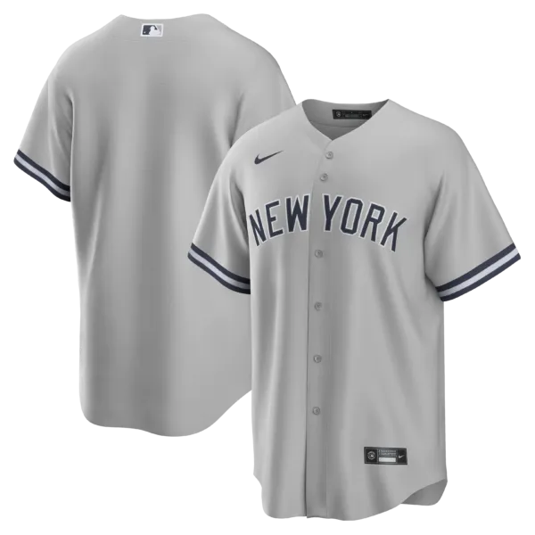 NY Yankees Nike GRAY ROAD Blank Replica Jersey