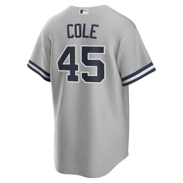 NY Yankees COLE #45 Nike GRAY ROAD Replica JERSEY NAME & NUMBERS - Image 2