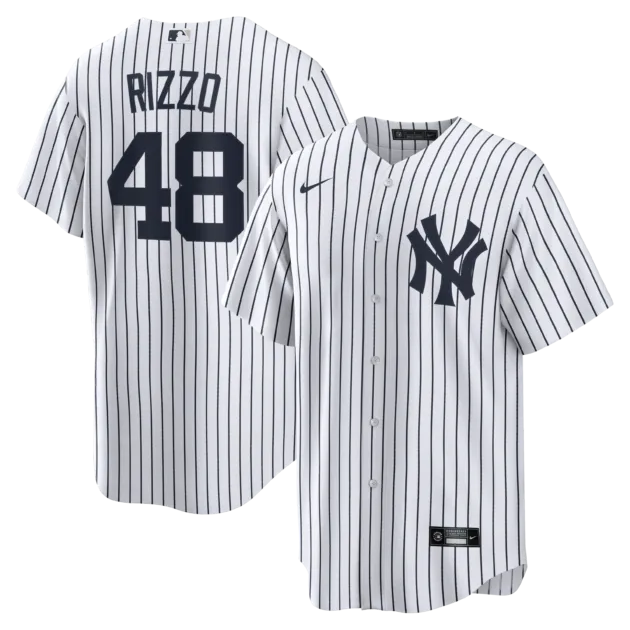 NY Yankees RIZZO #48  Nike White Home ReplicaJERSEY Player Name & NUMBERS