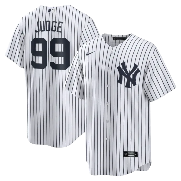 NY Yankees A Judge# 99  Nike White Home Replica Player Name Jersey