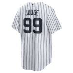 NY Yankees A Judge# 99  Nike White Home Replica Player Name Jersey - Image 2