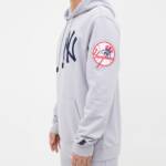 NY YANKEES Pro Standard  Logo Blended P/O Men's GRAY Hoodie - Image 3