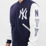 NY YANKEES Pro Standard Logo Blended Varsity Men's Jacket - Image 4