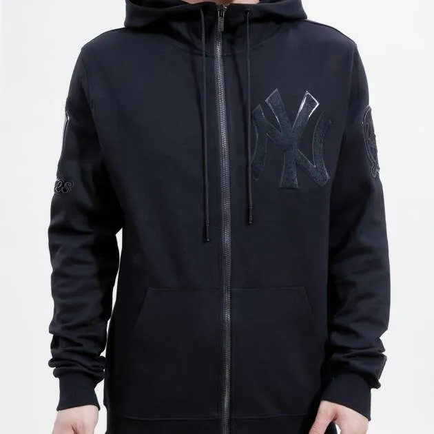 New York Yankees Triple Black Zipper Hoodie