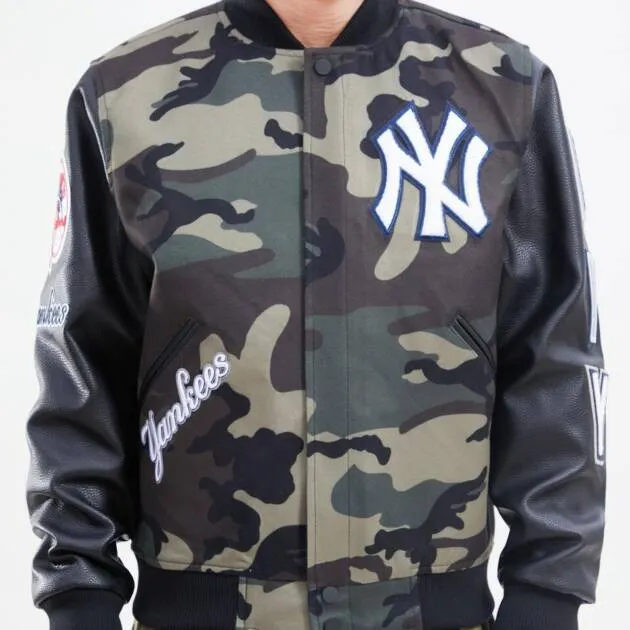 New York Yankees Camo Logo Varsity Jacket