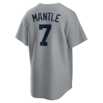 NY YANKEES NIKE REPLICA JERASY GRAY ROAD PLAYER NAME & NUMBERS M MANTLE #7 - Image 2