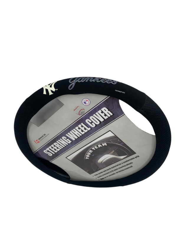 NY YANKEES  BLACK MESH Steering Wheel Cover - Image 2