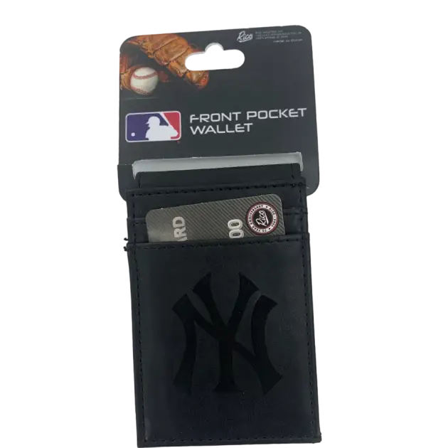 Yankees Laser Engraved BLACK Front Pocket Wallet