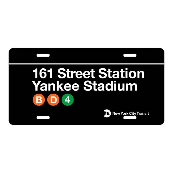 NY YANKEES  Stadium Subway 161 St  License Plate