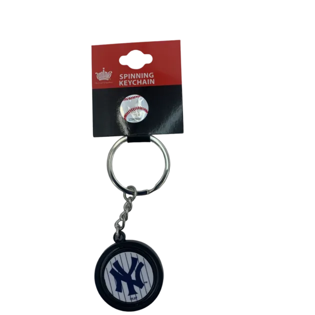NEW YORK YANKEES BLACK BASEBALL SPINNER KEYCHAIN