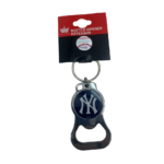 NY YANKEES SILVER / NAVY BOTTLE OPENER KEYCHAIN