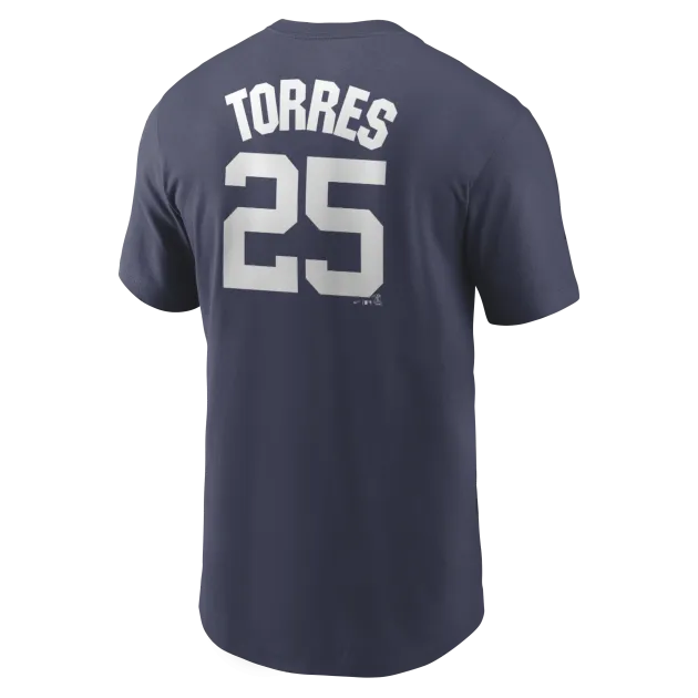 NY Yankees TORRES #25  Nike Navy Name & Number  Men's T-Shirt