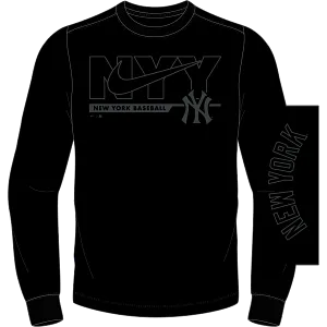 NY YANKEES Men's Nike Pitch Black  Local Long Sleeve Cotton T-Shirt