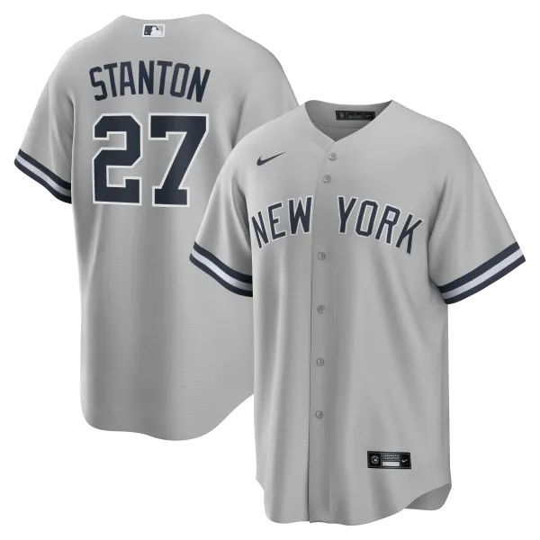 NY Yankees  Nike STANTON # 27  GRAY ROAD  Replica JERSEY Player Name & NUMBERS