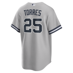 NY Yankees  Nike TORRES # 25 GRAY ROAD  Replica JERSEY NAME & NUMBERS - Image 2