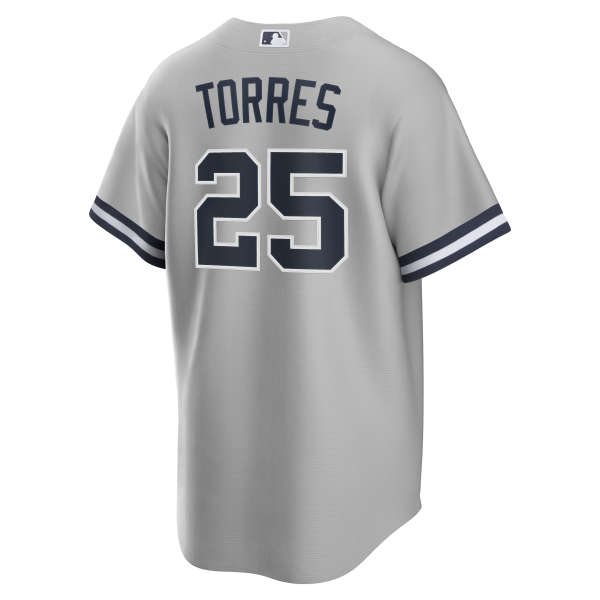 NY Yankees  Nike TORRES # 25 GRAY ROAD  Replica JERSEY NAME & NUMBERS - Image 2