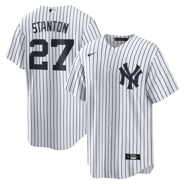 NY Yankees  Nike STANTON # 27  White Home Replica JERSEY Player Name & NUMBERS