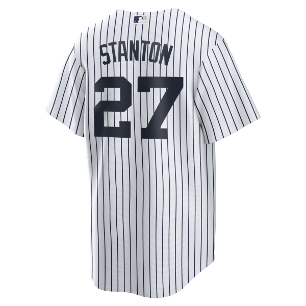 NY Yankees  Nike STANTON # 27  White Home Replica JERSEY Player Name & NUMBERS - Image 3