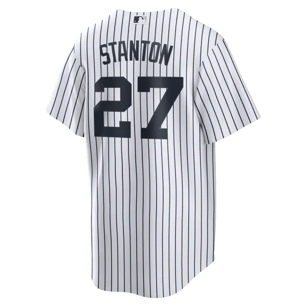 NY Yankees  Nike STANTON # 27  White Home Replica JERSEY Player Name & NUMBERS - Image 3