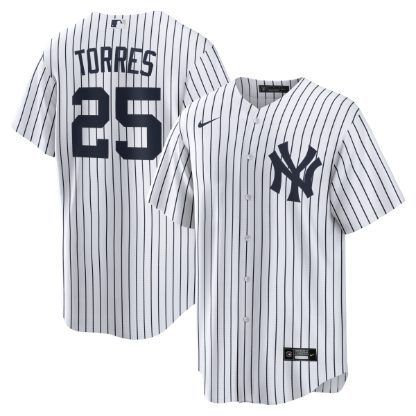 NY Yankees  Nike TORRES # 25 WHITE HOME  Replica JERSEY NAME & NUMBERS