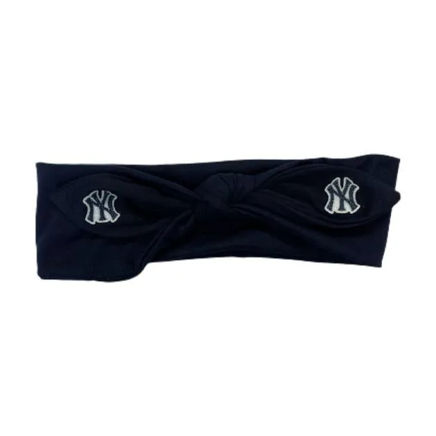 NY YANKEES KNOTTED COTTON BOW HEADBANDS