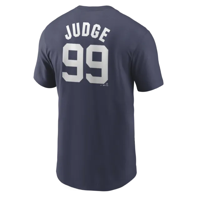 NY YANKEES JUDGE #99 NIKE NAVY NAME & NUMBER MEN’S T-SHIRT