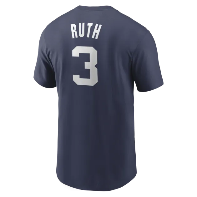 NY YANKEES RUTH #3 NIKE NAVY NAME & NUMBER MEN’S T-SHIRT