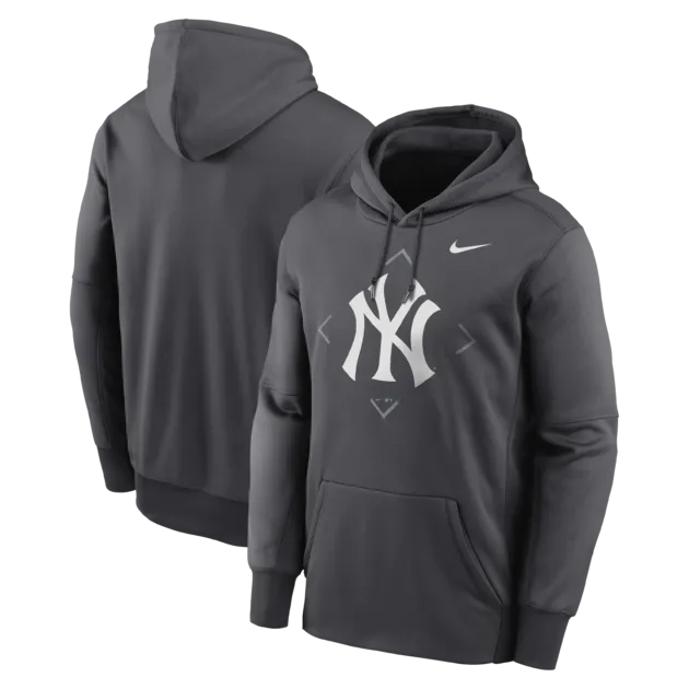 NY YANKEES THERMA BRACKET ICON  ANTHRACI HOODY