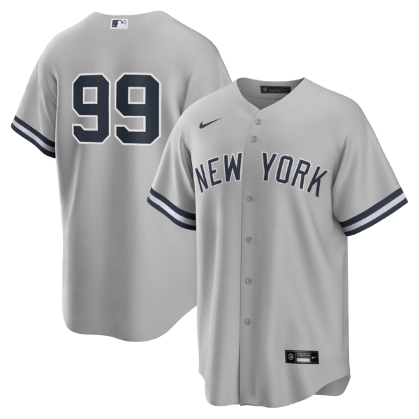 NY YANKEES JUDGE # 99 NIKE GRAY ROAD REPLICA JERSEY PLAYER NUMBERS ONLY